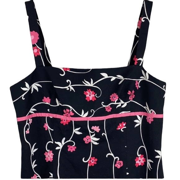 Talk of the Walk 12 midi one of a kind sundress textured black with pink… - Picture 5 of 8